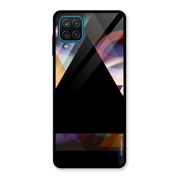 Triangle Black Abstract Glass Back Case for Galaxy A12