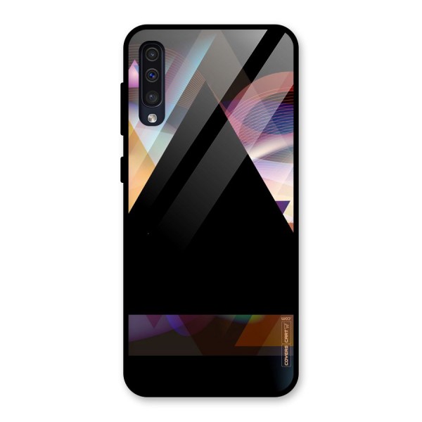 Triangle Black Abstract Glass Back Case for Galaxy A50s