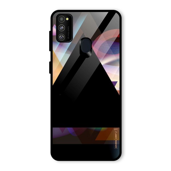 Triangle Black Abstract Glass Back Case for Galaxy M21