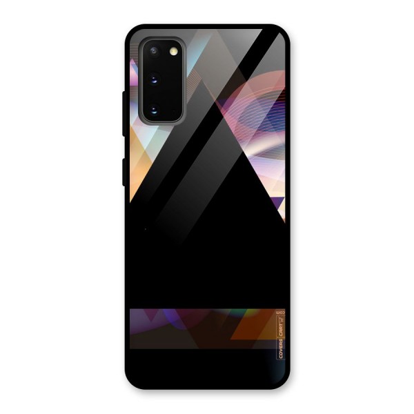 Triangle Black Abstract Glass Back Case for Galaxy S20