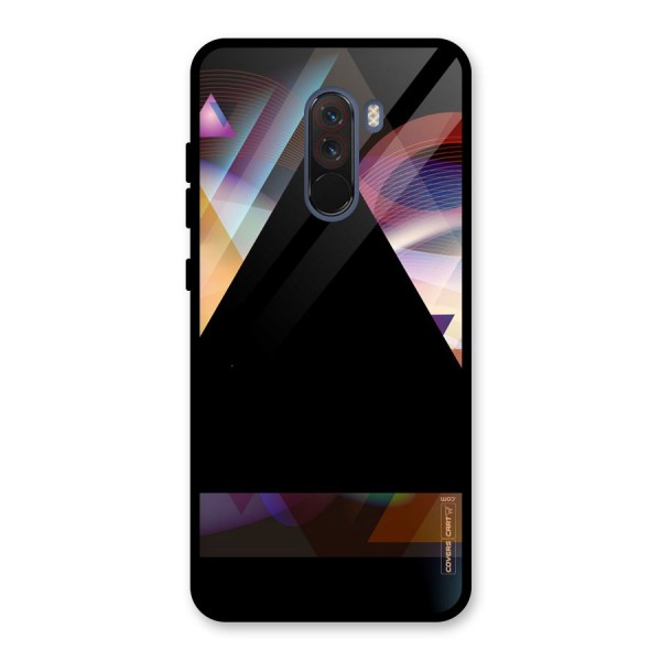 Triangle Black Abstract Glass Back Case for Poco F1