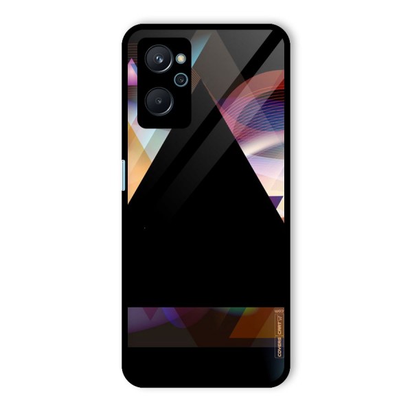 Triangle Black Abstract Glass Back Case for Realme 9i