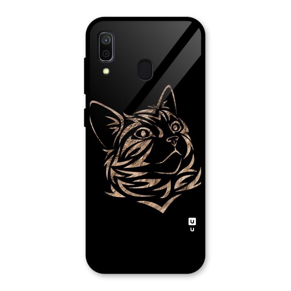 Tribal Cat Glass Back Case for Galaxy A30