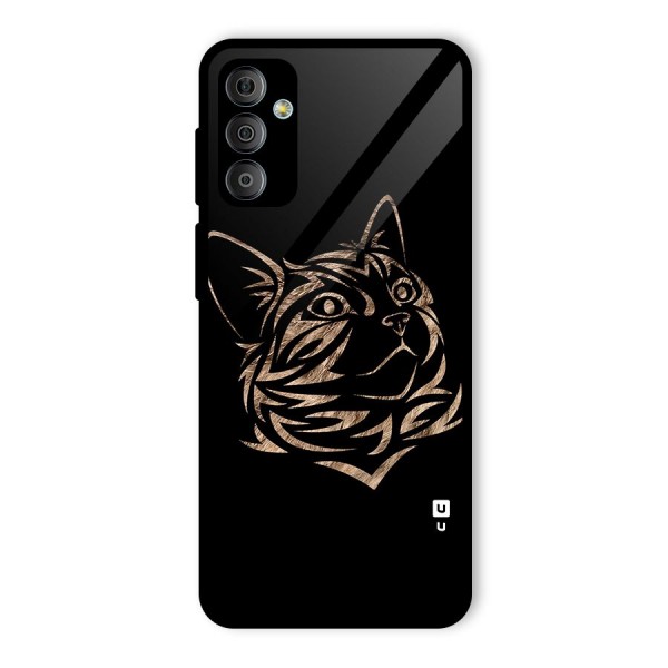 Tribal Cat Glass Back Case for Galaxy F23