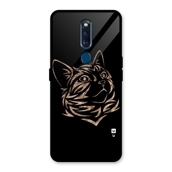 Tribal Cat Glass Back Case for Oppo F11 Pro