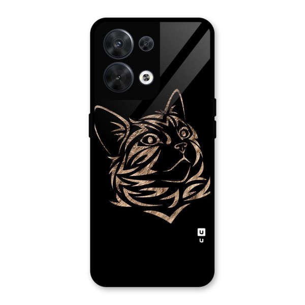 Tribal Cat Glass Back Case for Oppo Reno8 5G