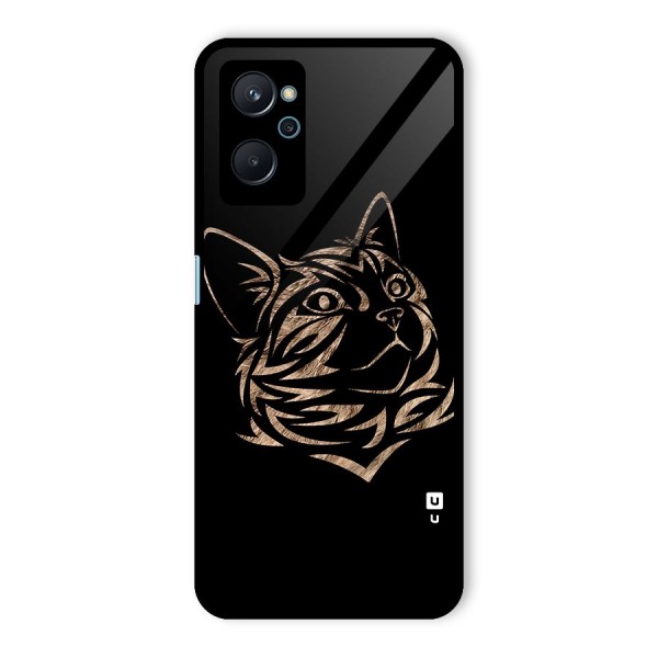 Tribal Cat Glass Back Case for Realme 9i