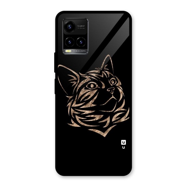 Tribal Cat Glass Back Case for Vivo Y21 2021