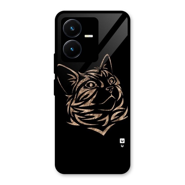 Tribal Cat Glass Back Case for Vivo Y22