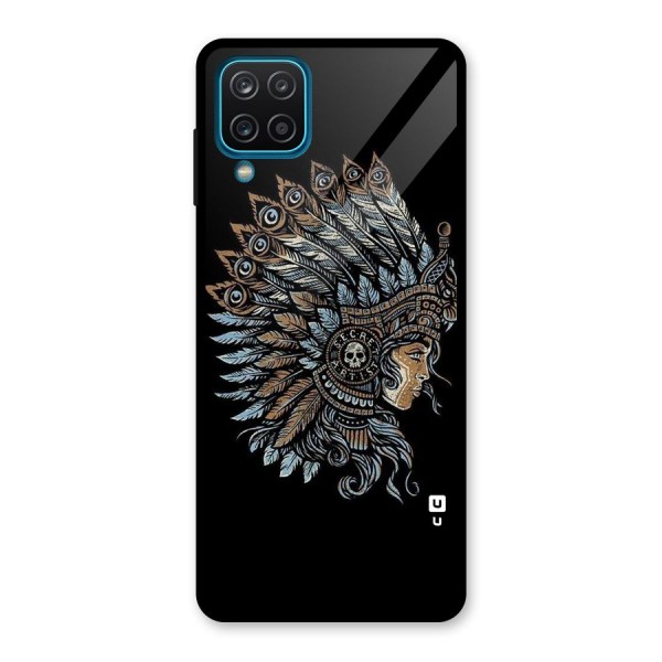 Tribal Design Glass Back Case for Galaxy A12