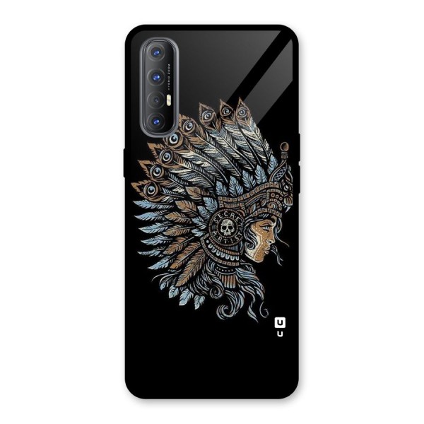 Tribal Design Glass Back Case for Oppo Reno3 Pro