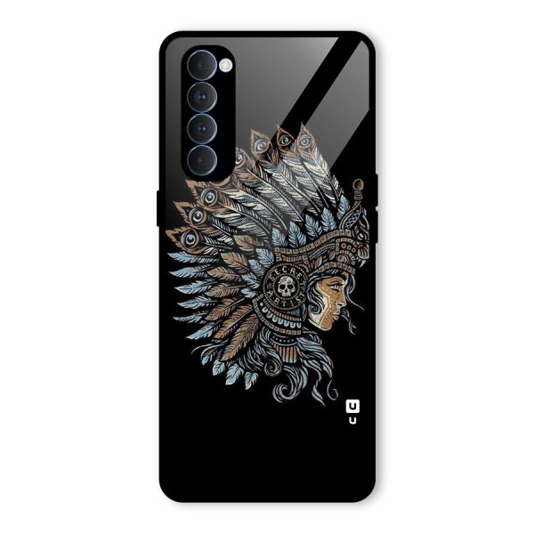 Tribal Design Glass Back Case for Oppo Reno4 Pro