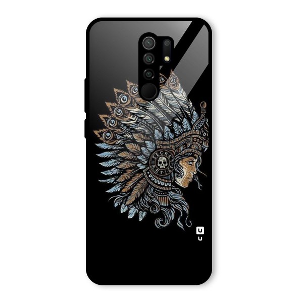 Tribal Design Glass Back Case for Redmi 9 Prime