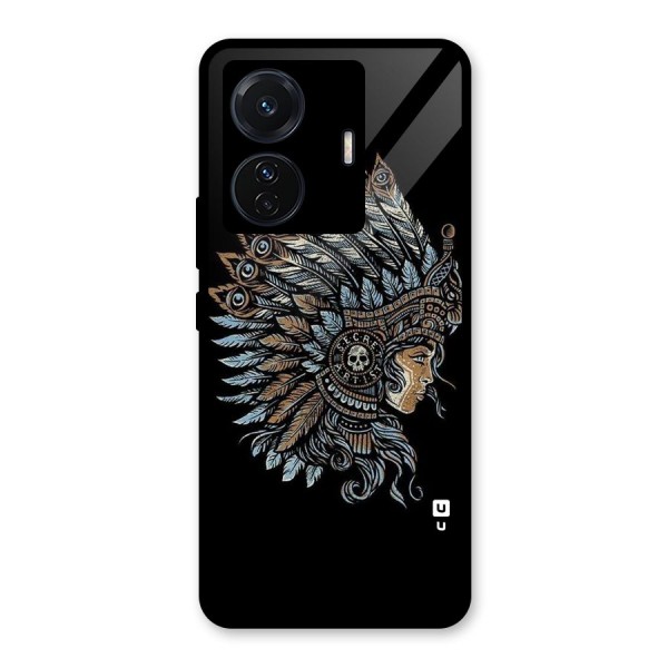 Tribal Design Glass Back Case for Vivo T1 Pro