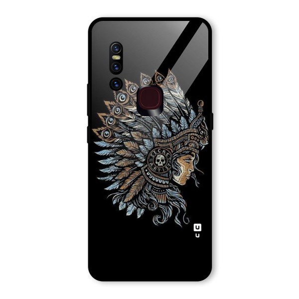 Tribal Design Glass Back Case for Vivo V15