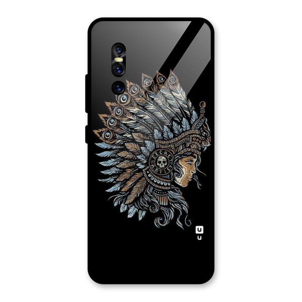 Tribal Design Glass Back Case for Vivo V15 Pro