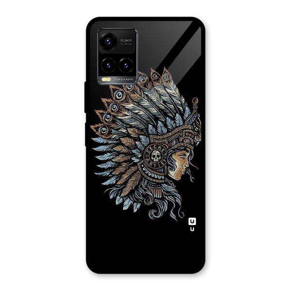 Tribal Design Glass Back Case for Vivo Y21G