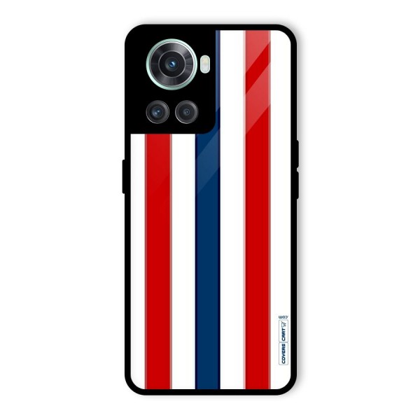 Tricolor Stripes Glass Back Case for OnePlus 10R