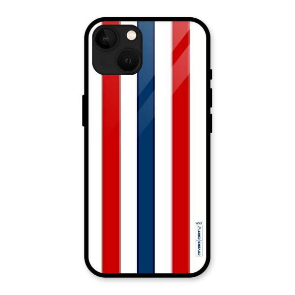 Tricolor Stripes Glass Back Case for iPhone 13