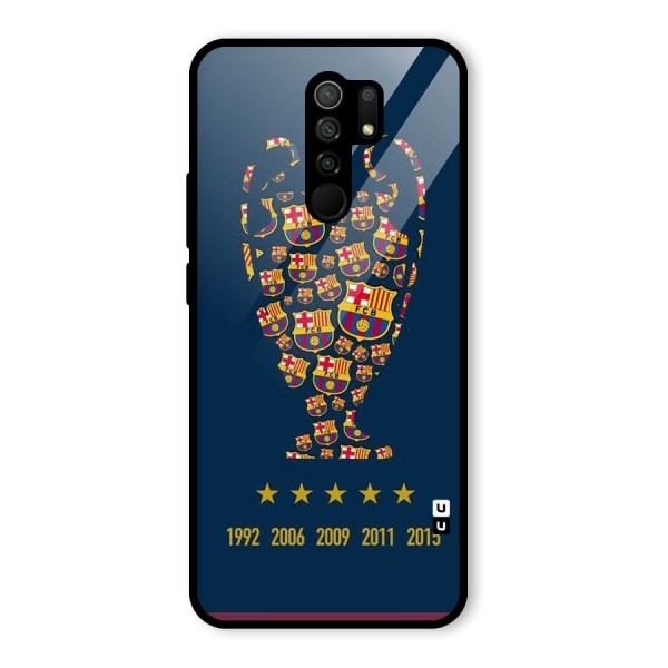 Trophy Team Glass Back Case for Redmi 9 Prime