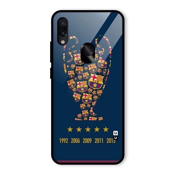 Trophy Team Glass Back Case for Redmi Note 7