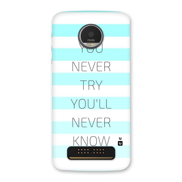 Try Know Back Case for Moto Z Play