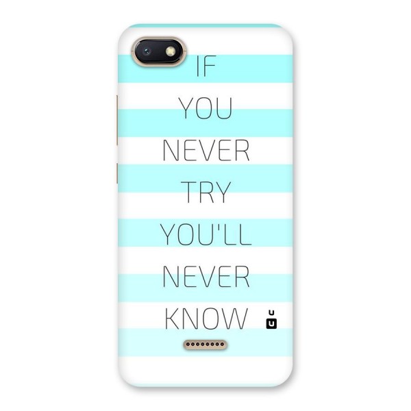 Try Know Back Case for Redmi 6A