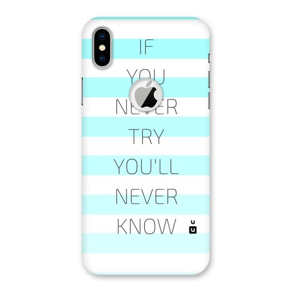 Try Know Back Case for iPhone XS Logo Cut