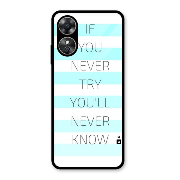 Try Know Glass Back Case for Oppo A17