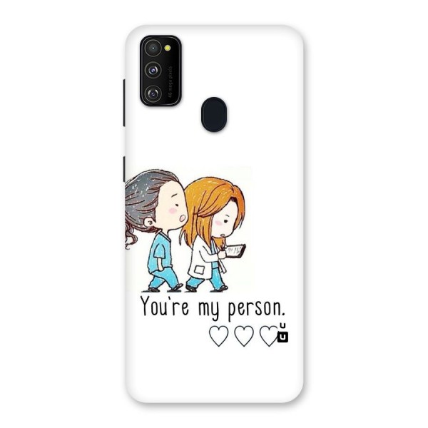 Two Friends In Coat Back Case for Galaxy M21