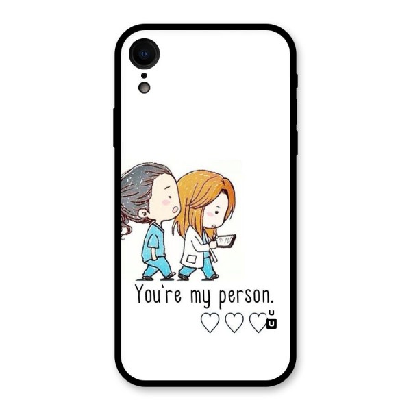 Two Friends In Coat Glass Back Case for XR