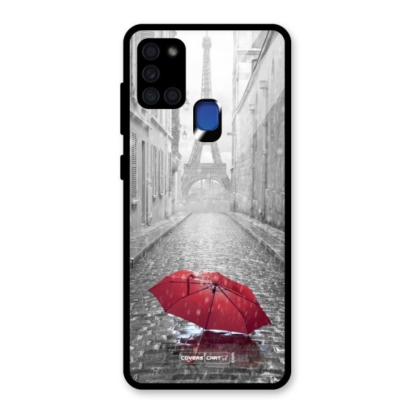 Umbrella Paris Glass Back Case for Galaxy A21s