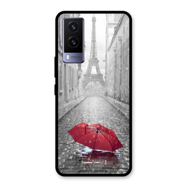 Umbrella Paris Glass Back Case for Vivo V21e 5G