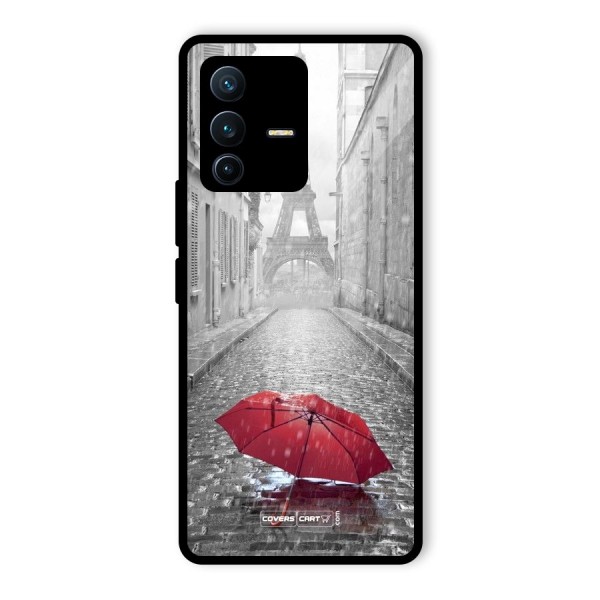 Umbrella Paris Glass Back Case for Vivo V23 Pro