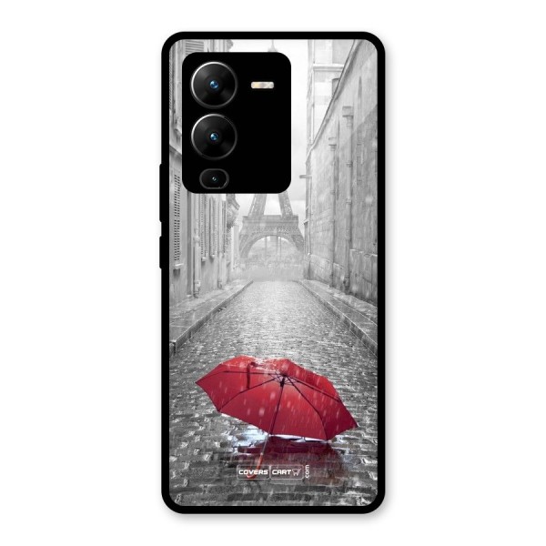 Umbrella Paris Glass Back Case for Vivo V25 Pro