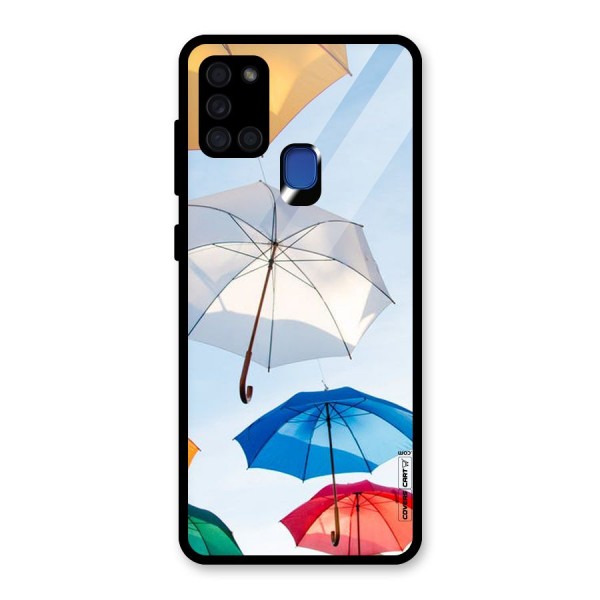 Umbrella Sky Glass Back Case for Galaxy A21s