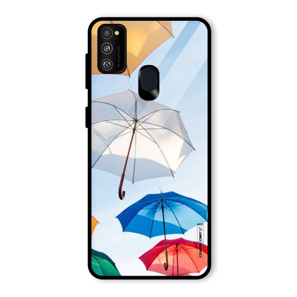 Umbrella Sky Glass Back Case for Galaxy M21