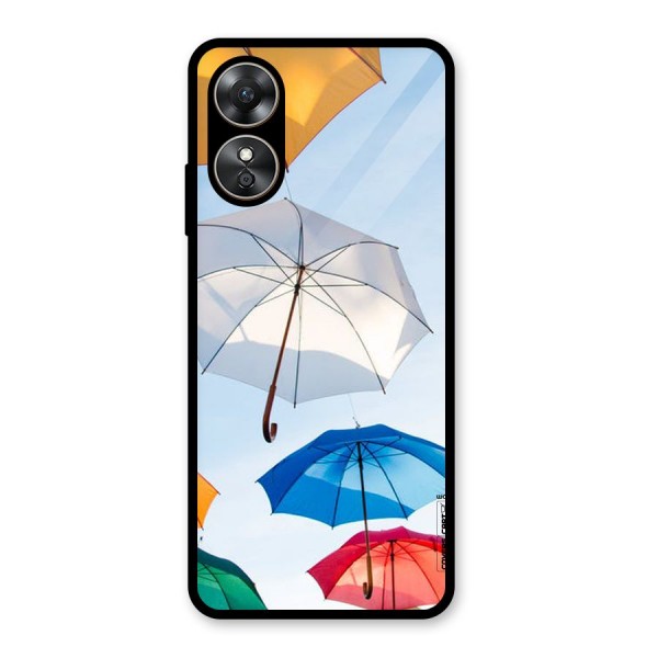 Umbrella Sky Glass Back Case for Oppo A17