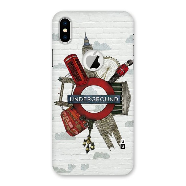 Underground Design Back Case for iPhone XS Logo Cut