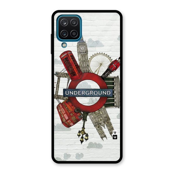 Underground Design Glass Back Case for Galaxy A12