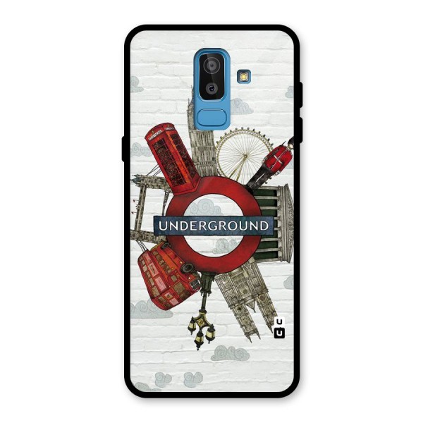 Underground Design Glass Back Case for Galaxy J8