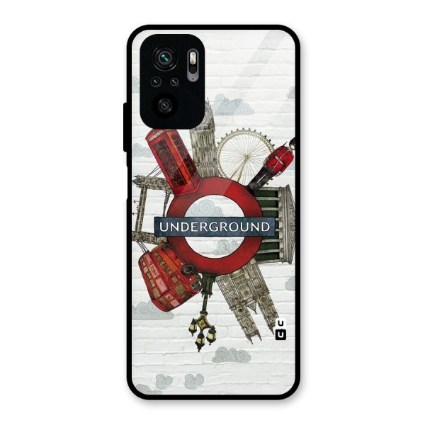 Underground Design Glass Back Case for Redmi Note 10