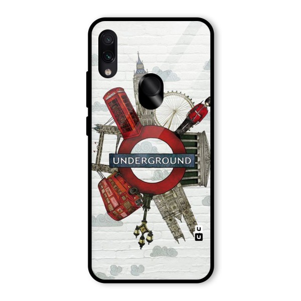 Underground Design Glass Back Case for Redmi Note 7