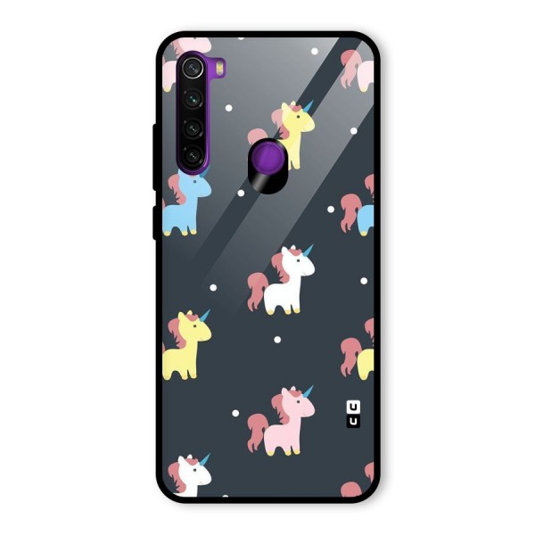 Unicorn Pattern Glass Back Case for Redmi Note 8