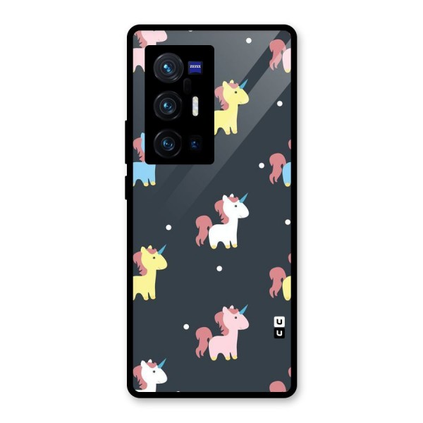 Unicorn Pattern Glass Back Case for Vivo X70 Pro Plus