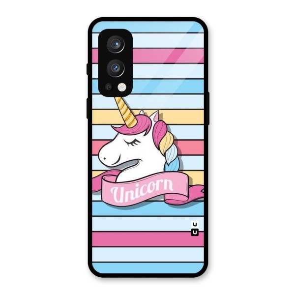 Unicorn Stripes Glass Back Case for OnePlus Nord 2 5G