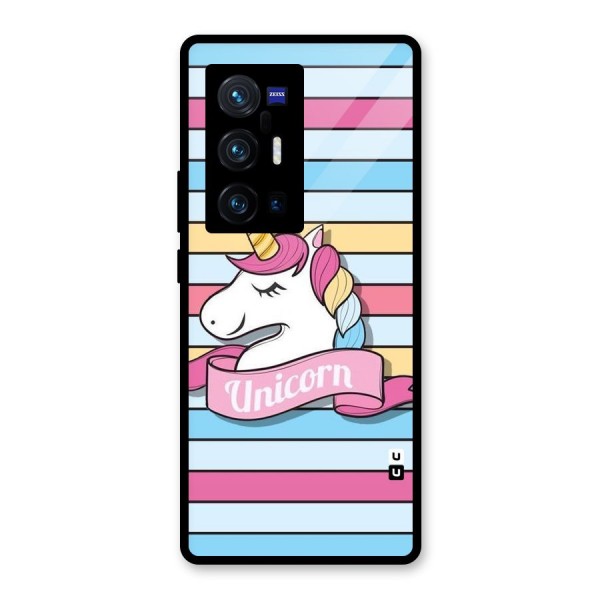 Unicorn Stripes Glass Back Case for Vivo X70 Pro Plus