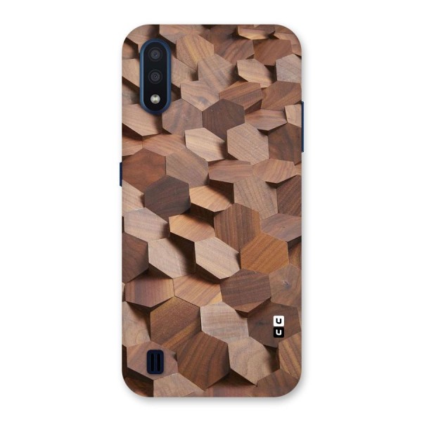 Uplifted Wood Hexagons Back Case for Galaxy M01