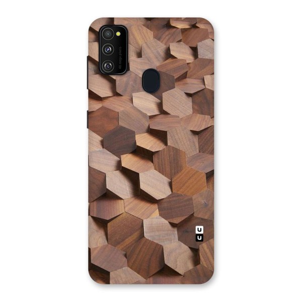 Uplifted Wood Hexagons Back Case for Galaxy M21