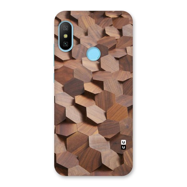 Uplifted Wood Hexagons Back Case for Redmi 6 Pro